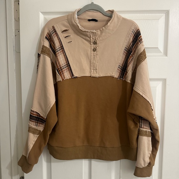 Stylish Mustard and Beige Women's Top - Picture 4 of 5